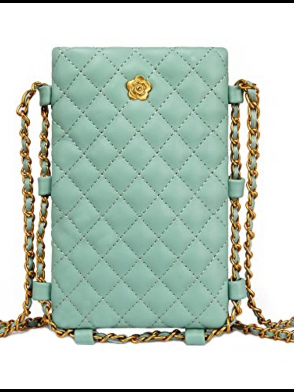 Quilted Small Crossbody Bag PU Cell Phone Purse Chain Strap Women